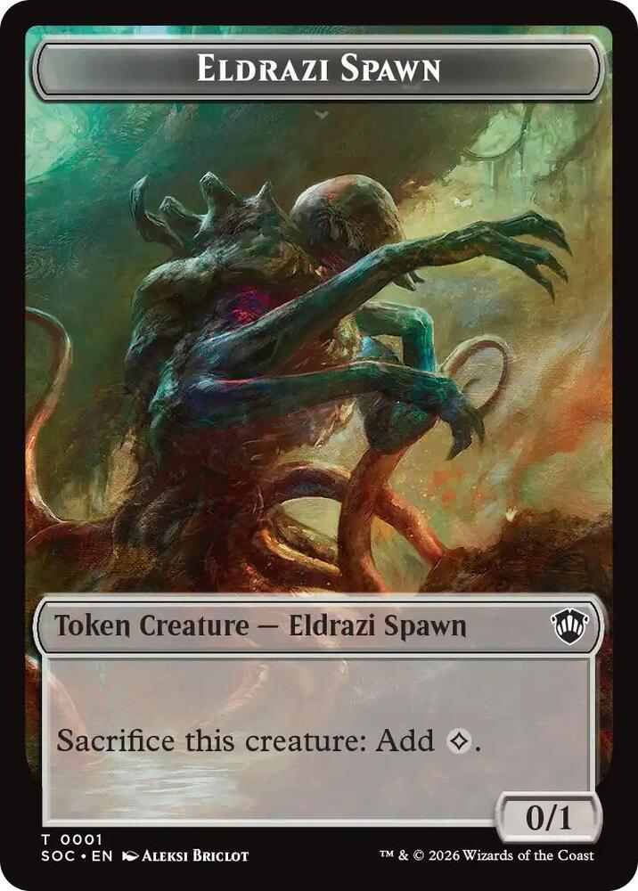 Eldrazi Spawn Worm Double Sided Token 1 // 26 (Commander: Secrets of Strixhaven)  - Foil