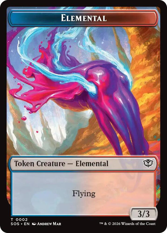 Elemental 0002 Treasure Double Sided Token 2 // 12 (Secrets of Strixhaven) 