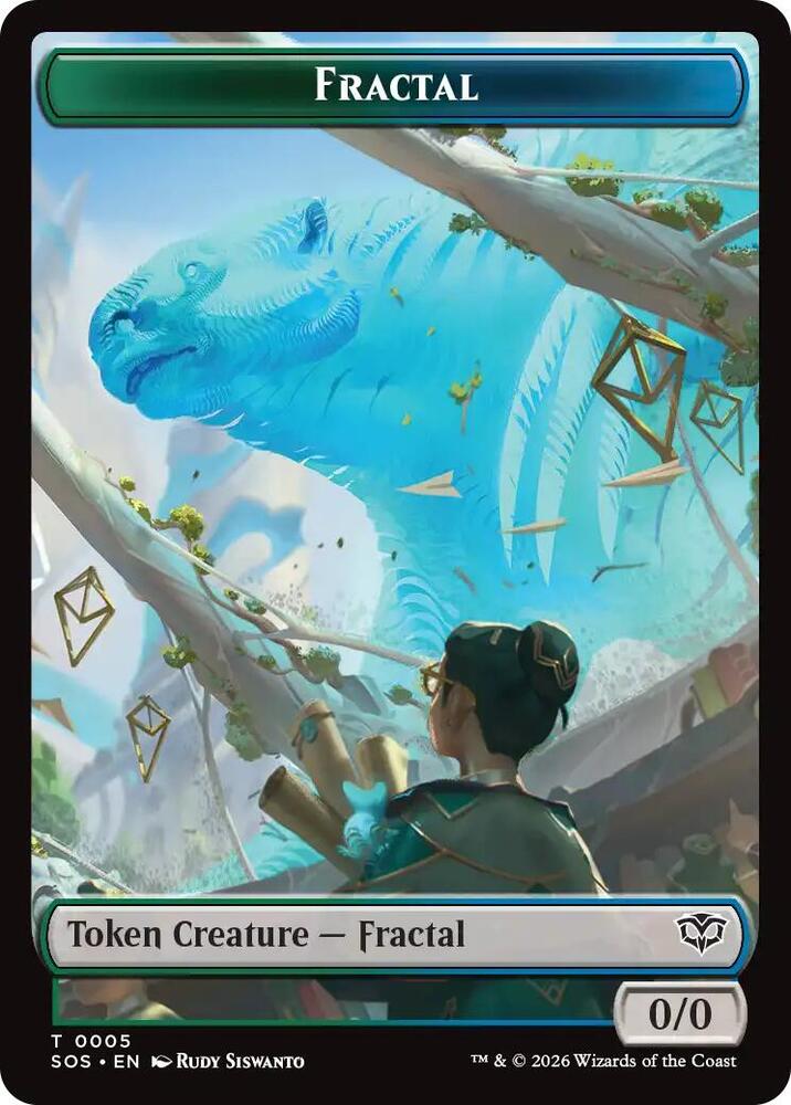 Fractal 0005 Spirit 0011 Double Sided Token 5 // 11 (Secrets of Strixhaven)  - Foil