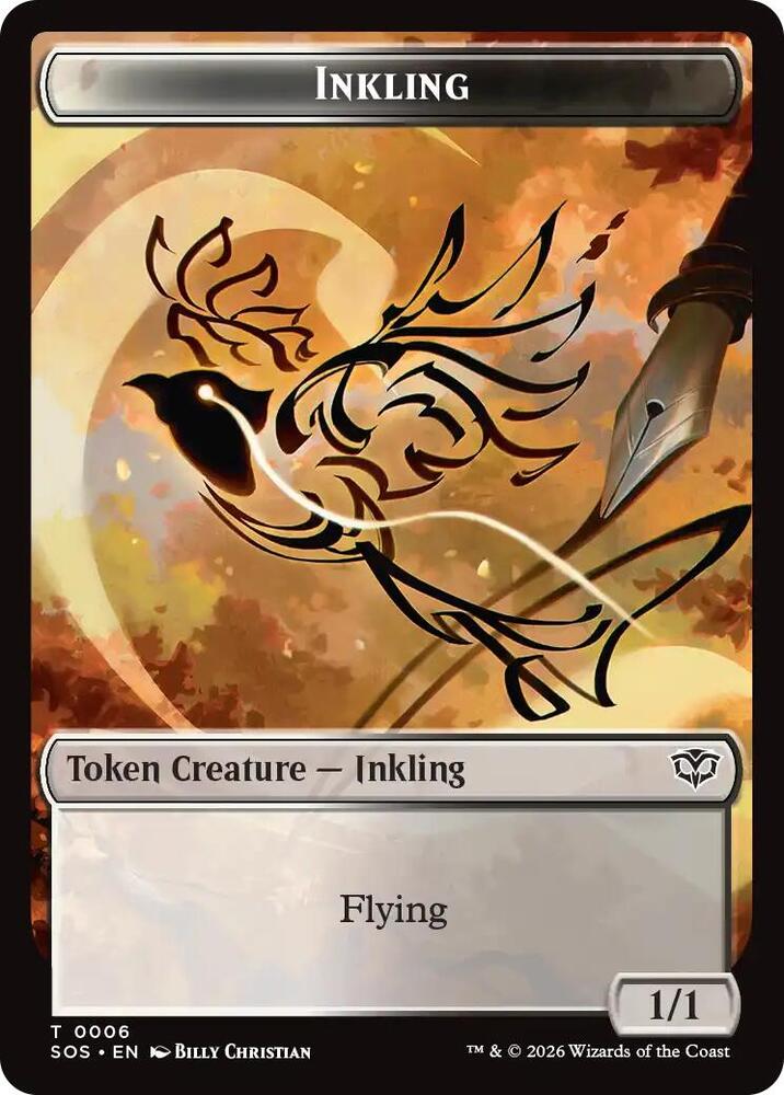 Inkling 0006 Spirit 0010 Double Sided Token 6 // 10 (Secrets of Strixhaven)  - Foil