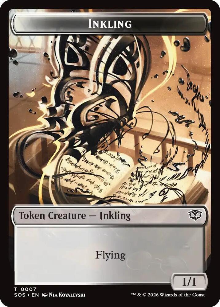 Inkling 0007 Spirit 0011 Double Sided Token 7 // 11 (Secrets of Strixhaven)  - Foil
