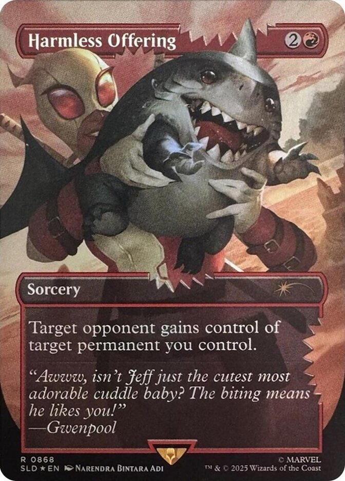 Harmless Offering 868 (Secret Lair Drop Series)  - Borderless Rainbow Foil