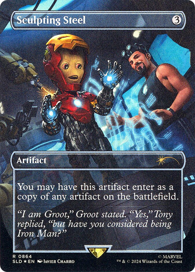 Sculpting Steel 864 (Secret Lair Drop Series)  - Borderless Rainbow Foil