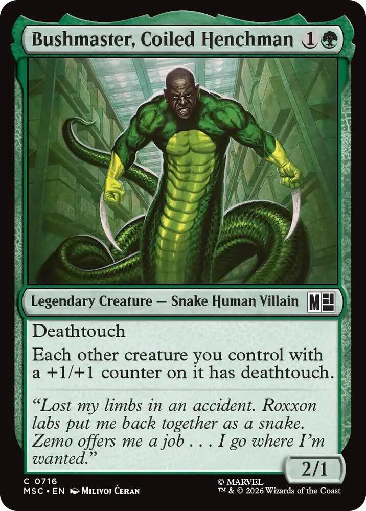 Bushmaster, Coiled Henchman 716 (Commander: Marvel Super Heroes)  - Foil