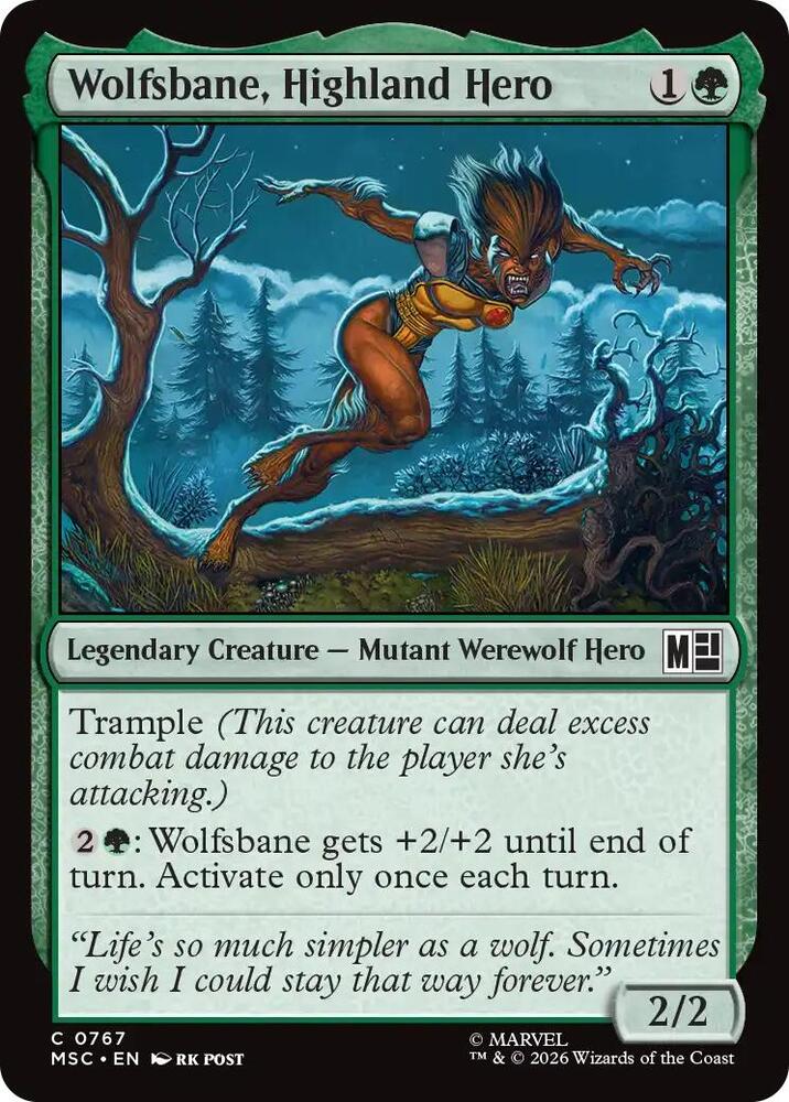 Wolfsbane, Highland Hero 767 (Commander: Marvel Super Heroes)  - Foil