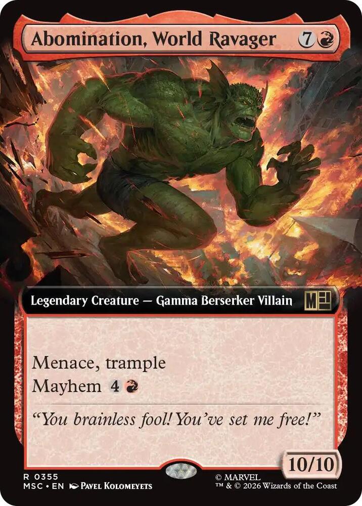 Abomination World Ravager Extended Art 355 (Commander: Marvel Super Heroes)  - Extended Art