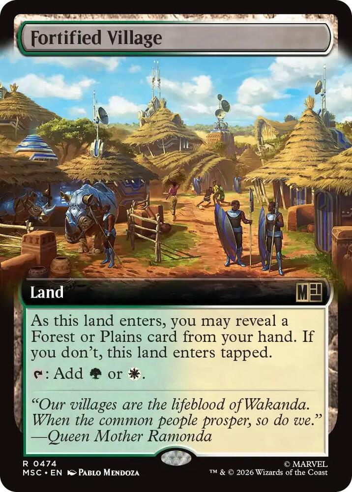Fortified Village Extended Art 474 (Commander: Marvel Super Heroes)  - Extended Art