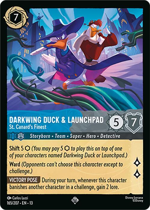 Darkwing Duck and Launchpad, St. Canard's Finest 165/207 (Attack of the Vine!)  - Cold Foil