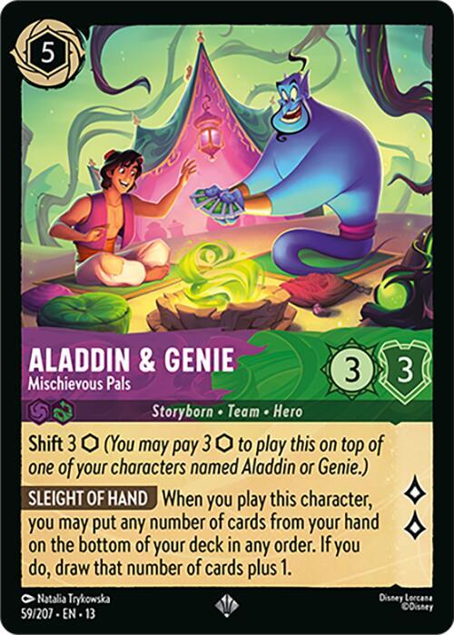 Aladdin and Genie, Mischievous Pals 59/207 (Attack of the Vine!)  - Cold Foil
