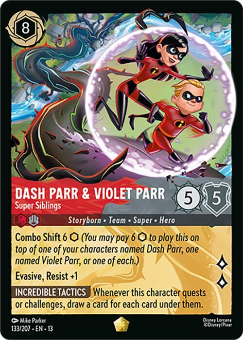 Dash Parr and Violet Parr, Super Siblings 133/204 (Attack of the Vine!) 