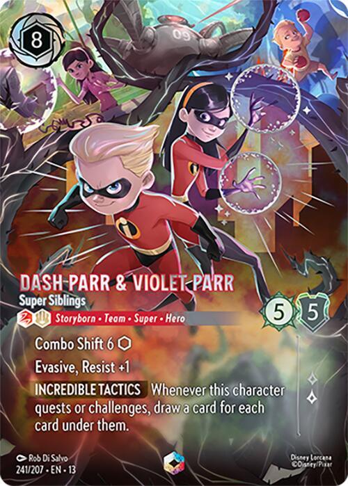 Dash Parr and Violet Parr, Super Siblings 241/207 (Attack of the Vine!)  - Holofoil