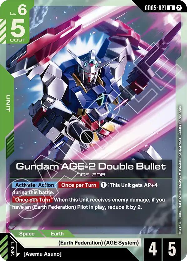 Gundam AGE-2 Double Bullet GD05-021 (Freedom Ascension)  - Holofoil