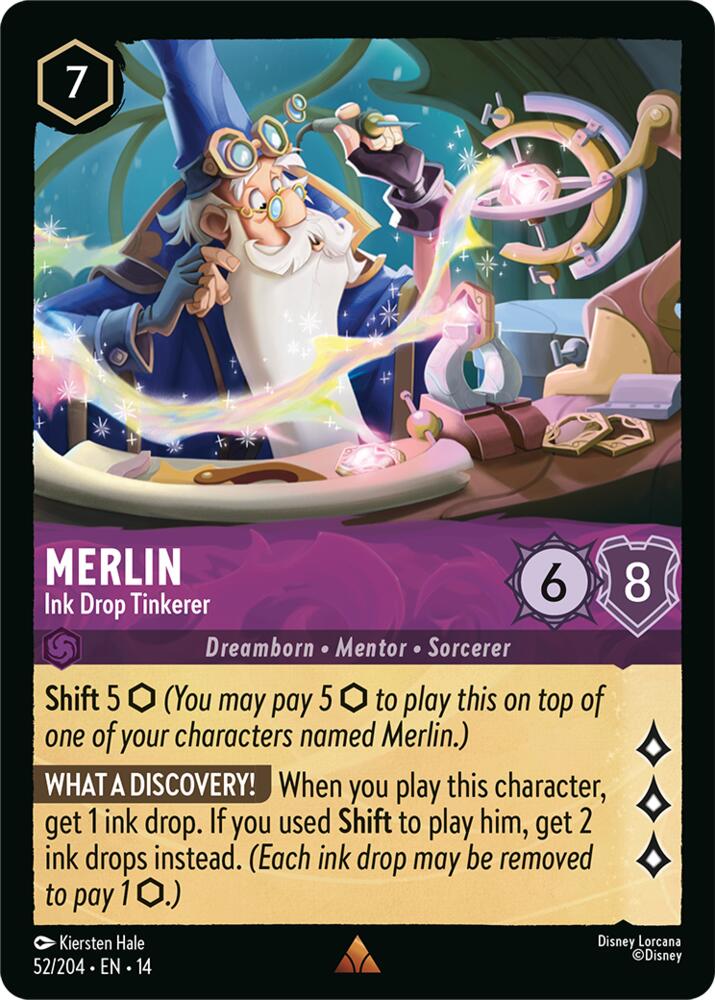 Merlin, Ink Drop Tinkerer 52/204 (Hyperia City)  - Cold Foil