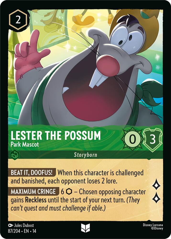 Lester the Possum, Park Mascot 87/204 (Hyperia City) 