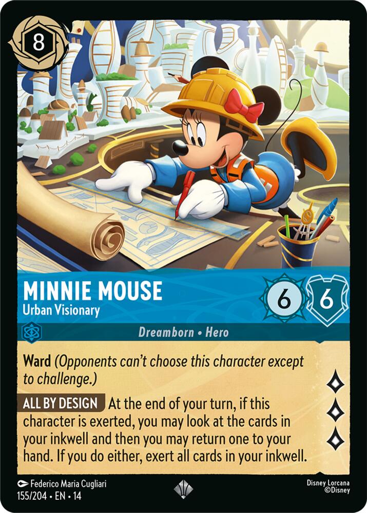 Minnie Mouse, Urban Visionary 155/204 (Hyperia City)  - Cold Foil