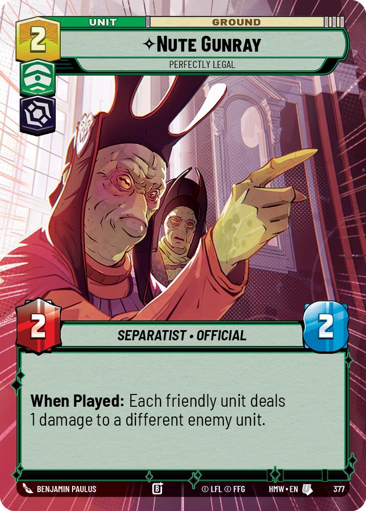 Nute Gunray Perfectly Legal Hyperspace 377 (Homeworlds) 