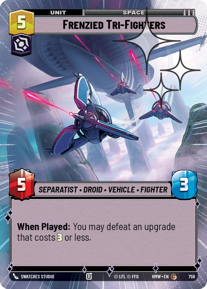 Frenzied Tri Fighters Hyperspace Foil 759 (Homeworlds)  - Foil