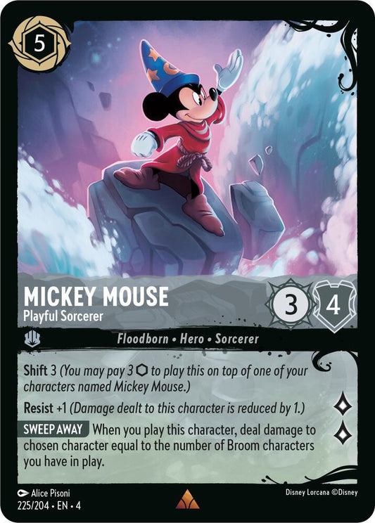 Mickey Mouse Playful Sorcerer 225 204 (Illumineer's Quest: Deep Trouble)  - Cold Foil