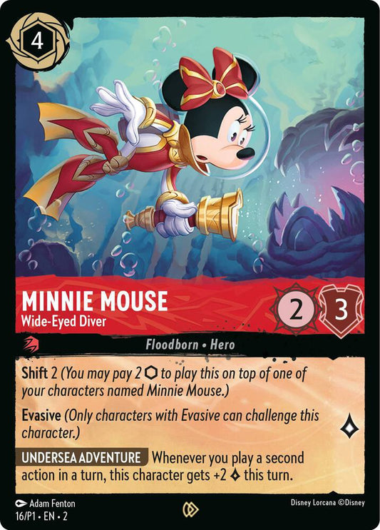 Minnie Mouse Wide Eyed Diver (Disney Lorcana Promo Cards)  - Cold Foil