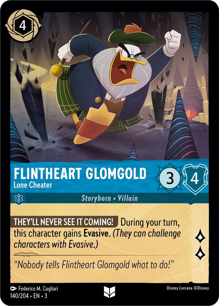 Flintheart Glomgold Lone Cheater (Into the Inklands)  - Cold Foil