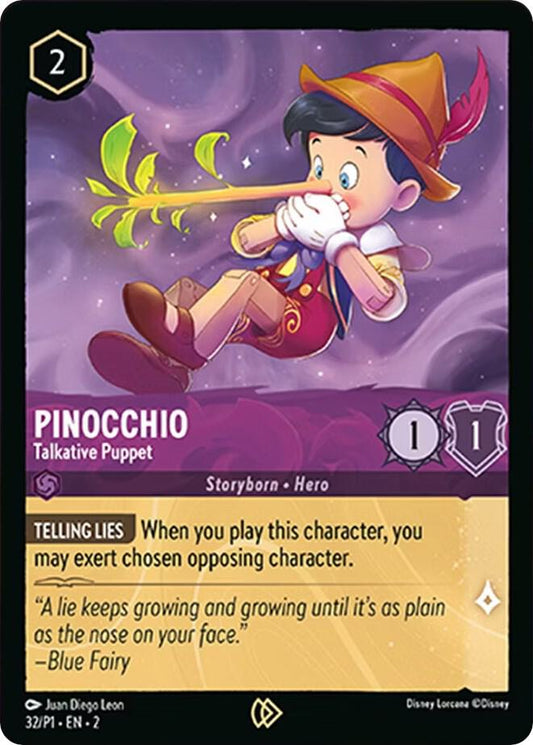 Pinocchio Talkative Puppet (Disney Lorcana Promo Cards)  - Cold Foil