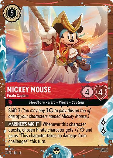 Mickey Mouse Pirate Captain Disney Cruise Promo (Disney Lorcana Promo Cards)  - Holofoil