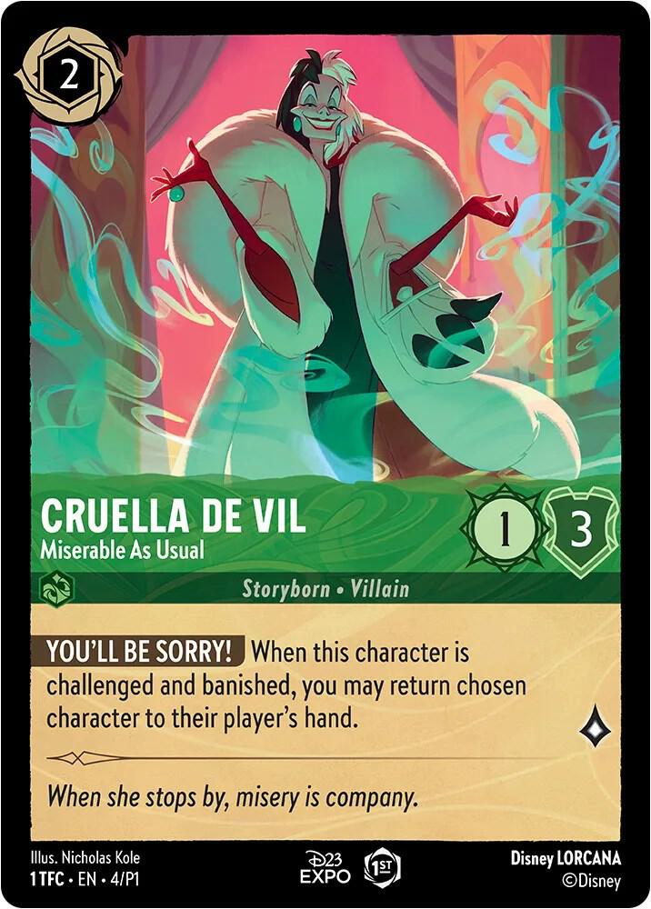 Cruella De Vil Miserable As Usual (D23 Promos)  - Holofoil