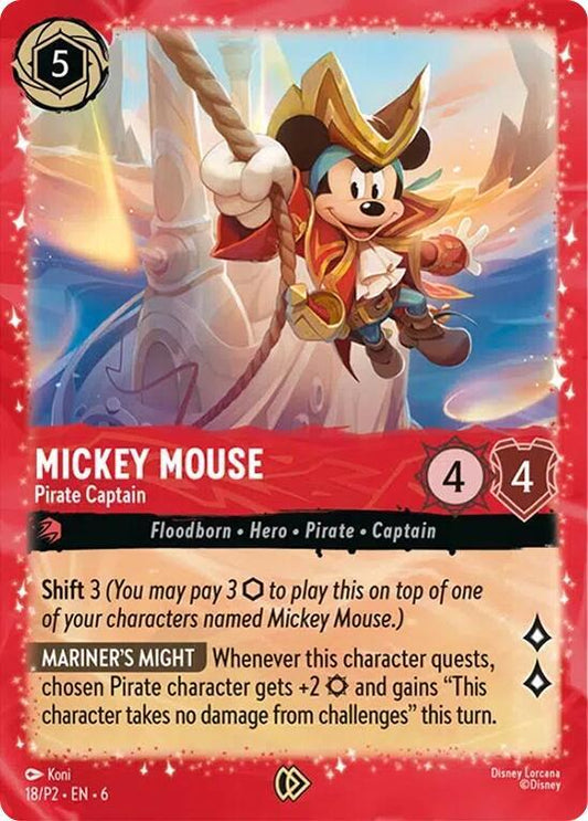Mickey Mouse Pirate Captain (Disney Lorcana Promo Cards)  - Holofoil