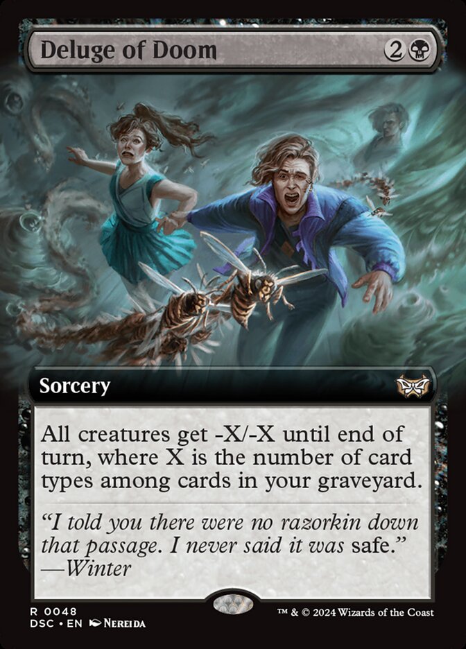 Deluge of Doom 48 (Commander: Duskmourn: House of Horror)  - Extended Art