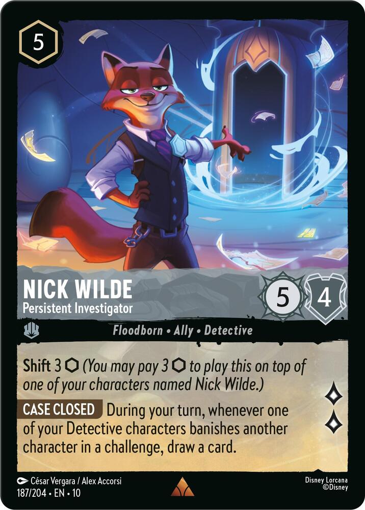 Nick Wilde Persistent Investigator (Whispers in the Well)  - Cold Foil