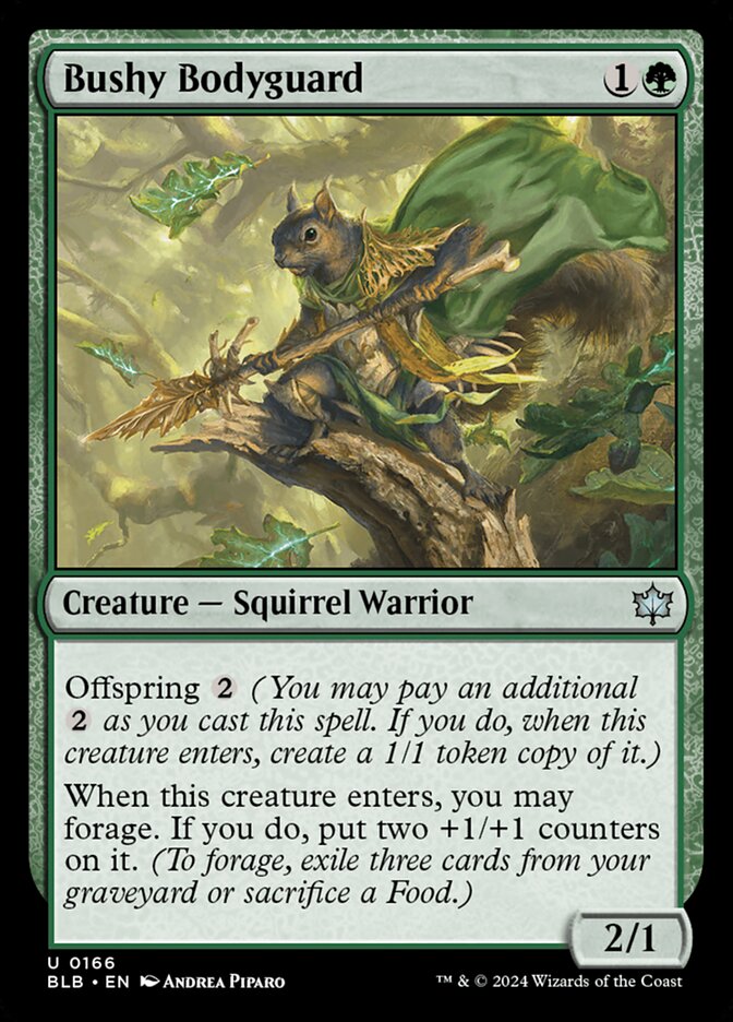 Bushy Bodyguard 166 (Bloomburrow)  - Foil