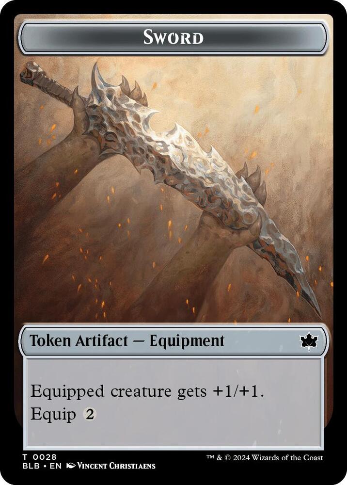 Sword Manifold Mouse Double Sided Token 28 // 18 (Bloomburrow)  - Foil