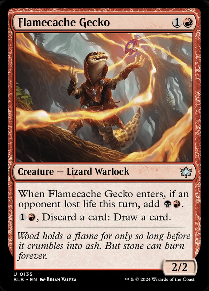 Flamecache Gecko 135 (Bloomburrow)  - Foil
