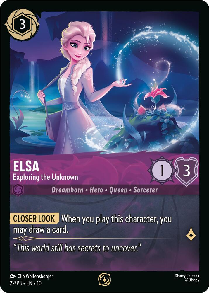 Elsa Exploring the Unknown (Disney Lorcana Promo Cards)  - Cold Foil