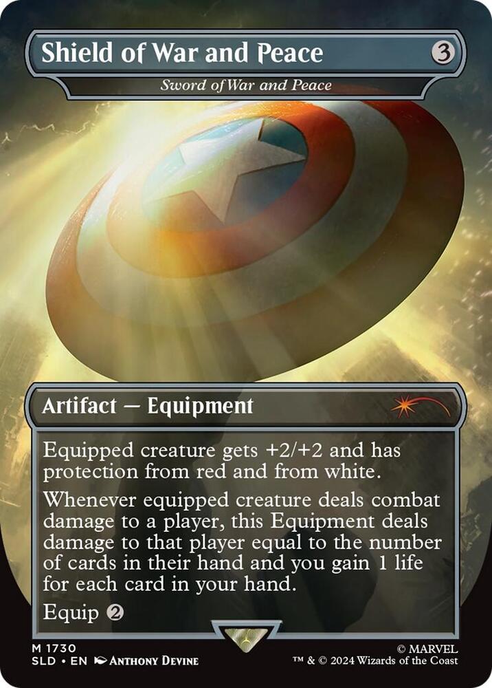Shield of War and Peace // Sword of War and Peace 1730 (Secret Lair Drop Series)  - Borderless Rainbow Foil