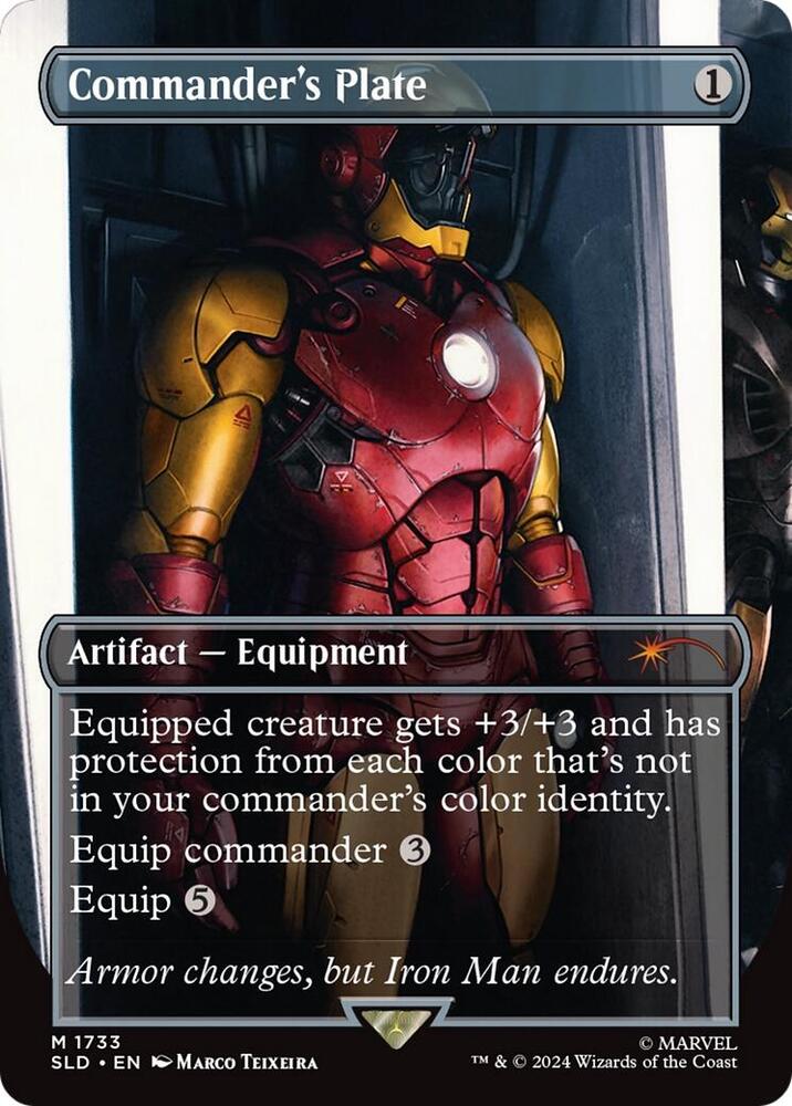 Commander's Plate 1733 (Secret Lair Drop Series)  - Borderless Rainbow Foil