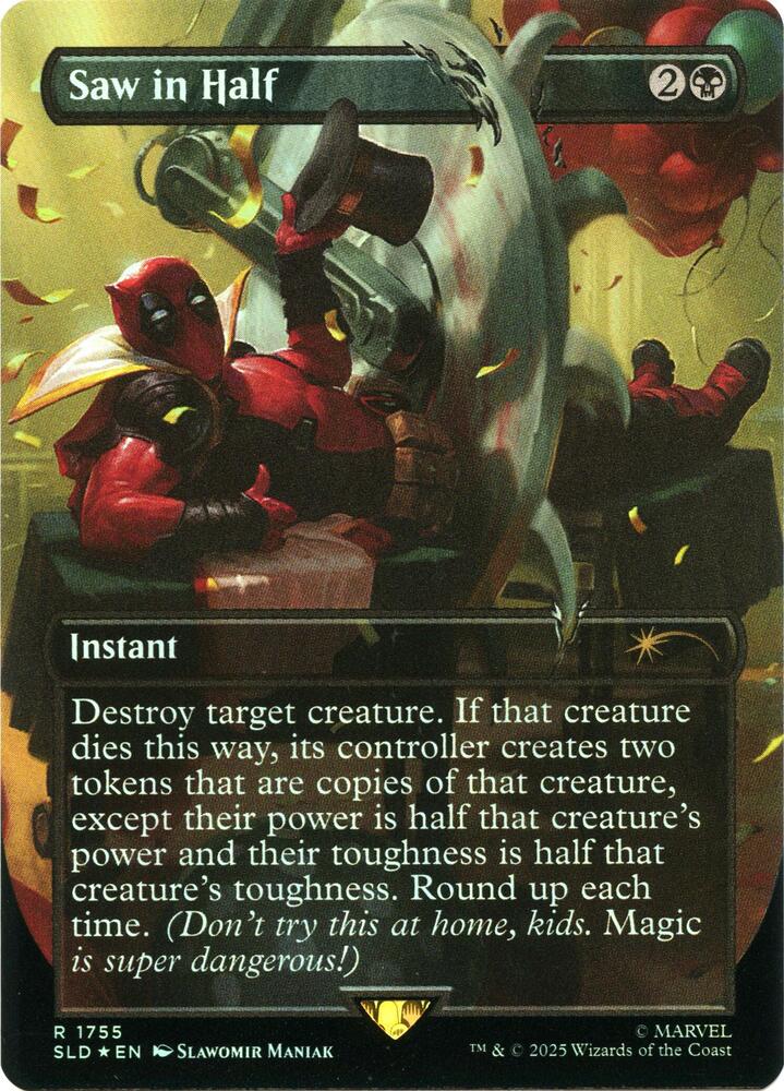 Saw in Half 1755 (Secret Lair Drop Series)  - Borderless Rainbow Foil