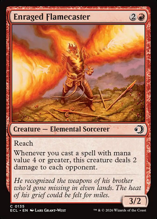 Enraged Flamecaster 135/273 (Lorwyn Eclipsed)  - Foil