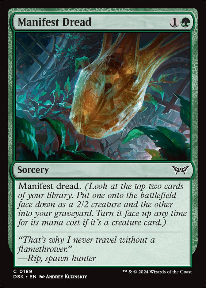 Manifest Dread 189/286 (Duskmourn: House of Horror)  - Foil