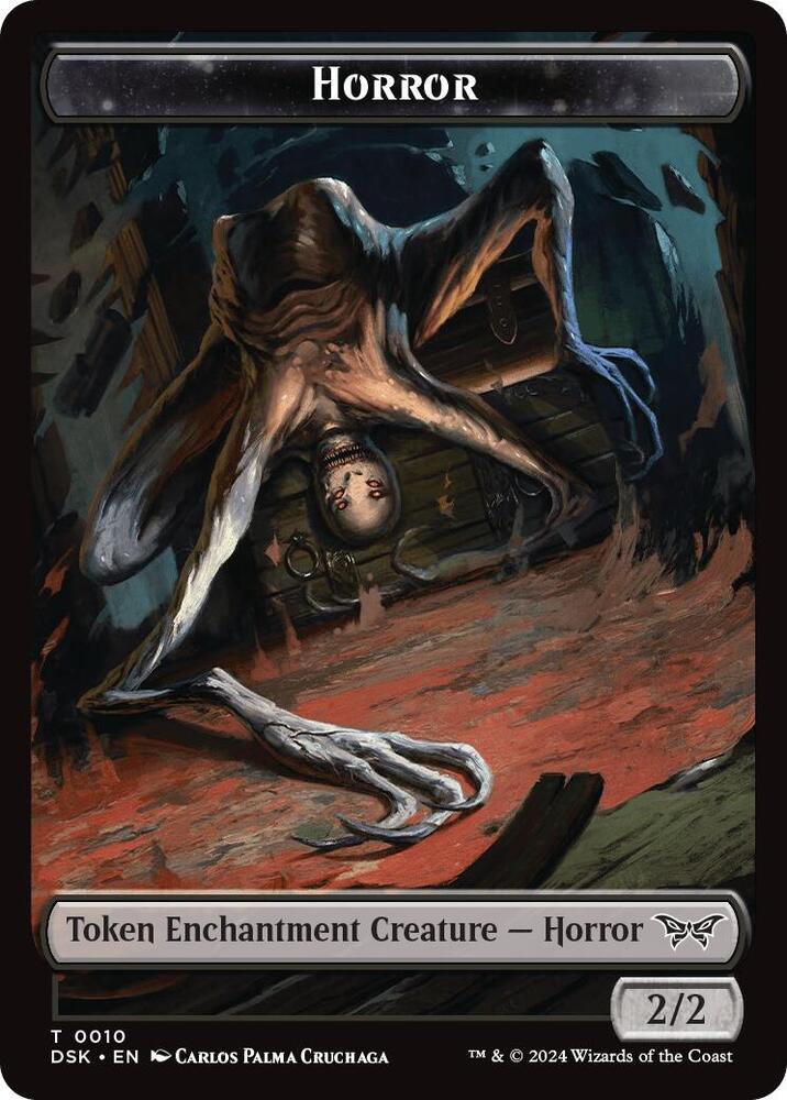 Horror Glimmer Double Sided Token 10 // 4 (Duskmourn: House of Horror)  - Foil