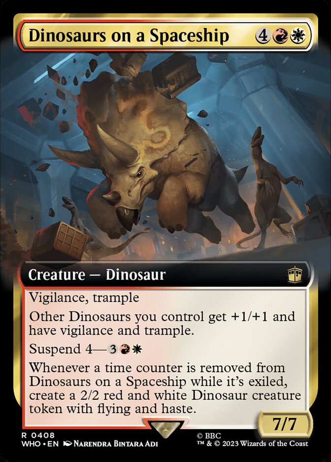 Dinosaurs on a Spaceship 408/331 (Universes Beyond: Doctor Who)  - Extended Art Foil