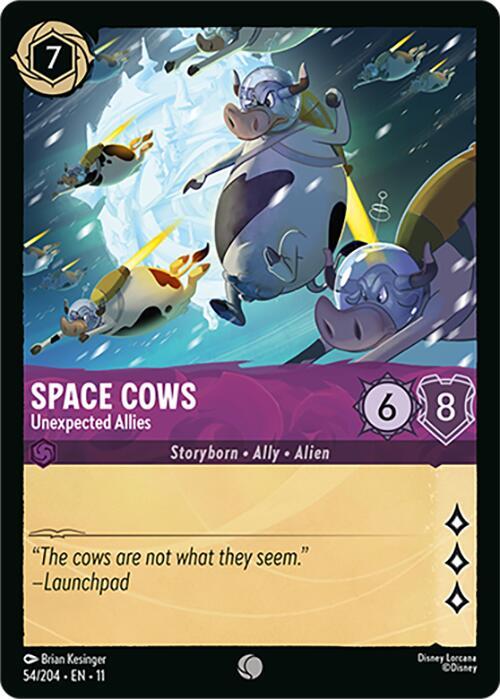 Space Cows, Unexpected Allies 54/204 (Winterspell)  - Cold Foil