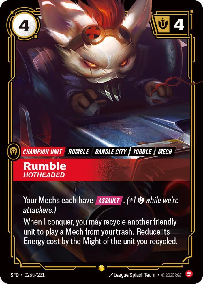 Rumble Hotheaded Alternate Art (Spiritforged)  - Foil