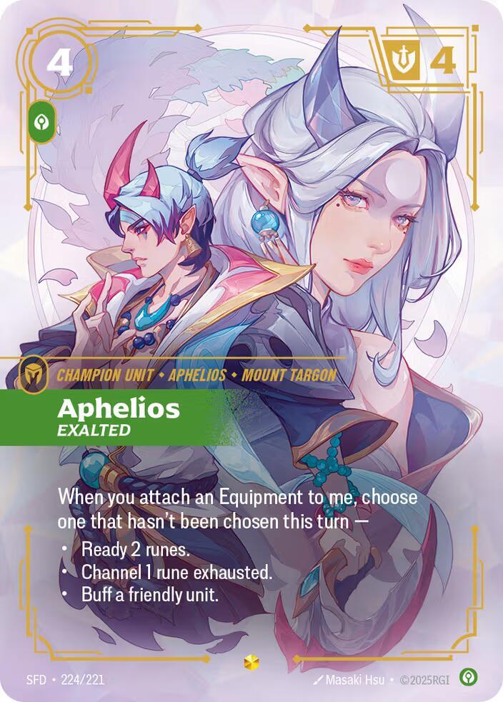 Aphelios Exalted Overnumbered (Spiritforged)  - Foil