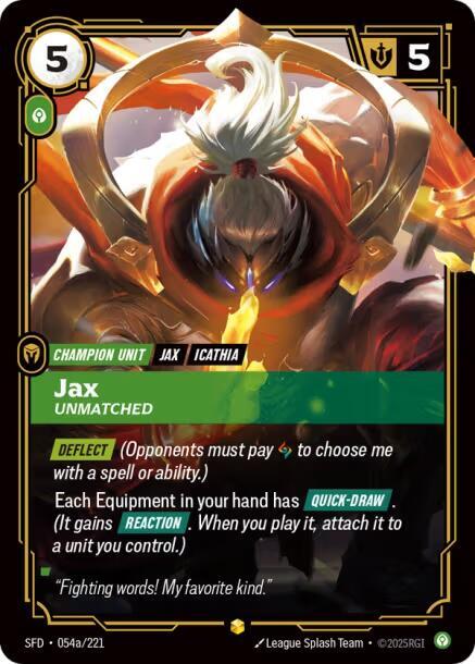Jax - Unmatched 054a/221 (Spiritforged)  - Foil