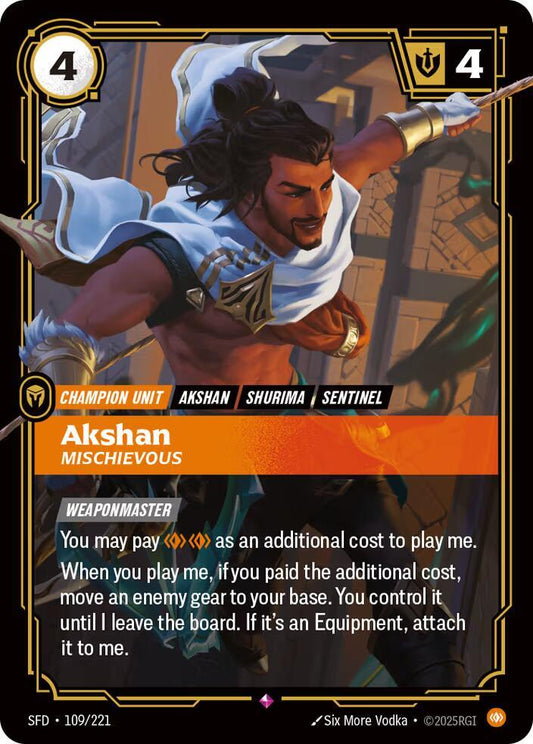 Akshan - Mischievous 109/221 (Spiritforged)  - Foil