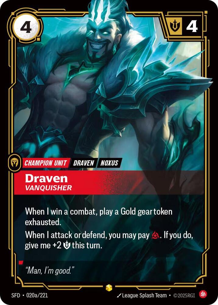 Draven Vanquisher Alternate Art (Spiritforged)  - Foil