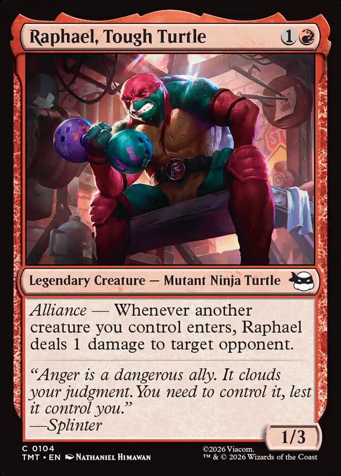 Raphael, Tough Turtle 104/190 (Teenage Mutant Ninja Turtles)  - Foil
