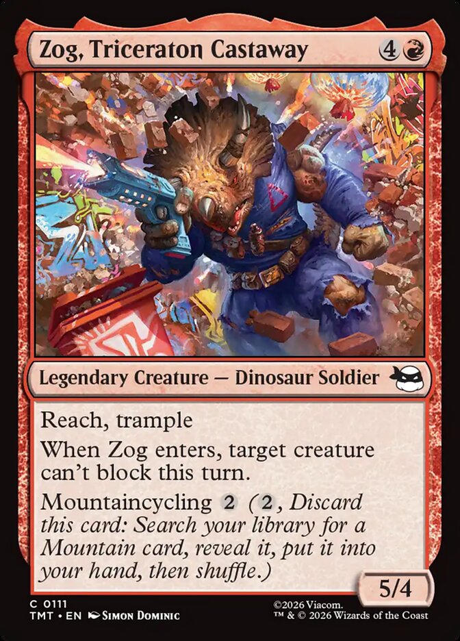 Zog, Triceraton Castaway 111/190 (Teenage Mutant Ninja Turtles)  - Foil
