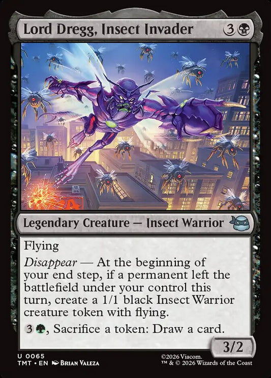 Lord Dregg, Insect Invader 65/190 (Teenage Mutant Ninja Turtles)  - Foil